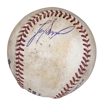 1993 Lee Smith Game Used/Signed Career Save #364 Baseball Used on 04/28/93 (Smith LOA)